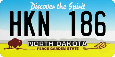ND license plate HKN186