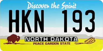 ND license plate HKN193