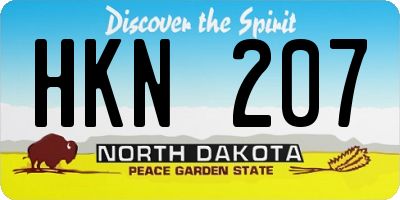 ND license plate HKN207