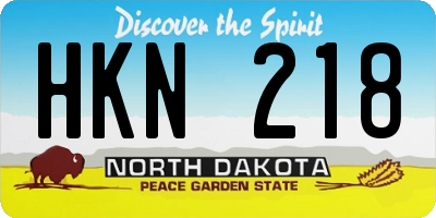 ND license plate HKN218