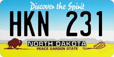 ND license plate HKN231