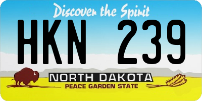 ND license plate HKN239