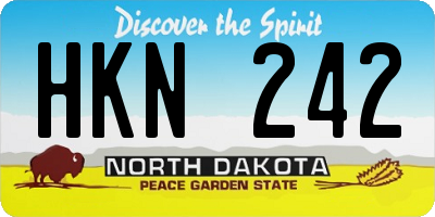 ND license plate HKN242