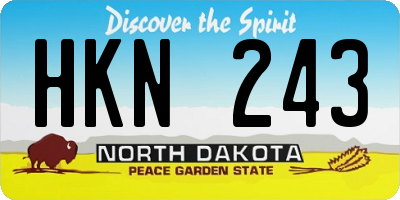 ND license plate HKN243