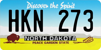 ND license plate HKN273