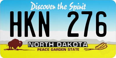 ND license plate HKN276