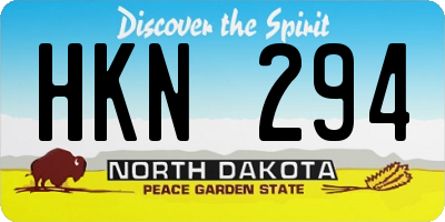 ND license plate HKN294