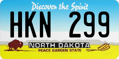ND license plate HKN299