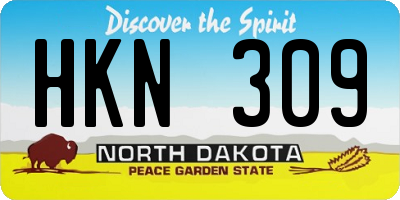 ND license plate HKN309