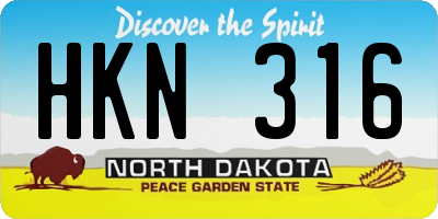 ND license plate HKN316