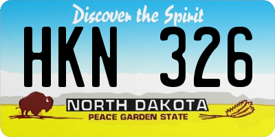 ND license plate HKN326