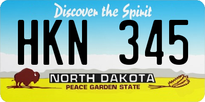 ND license plate HKN345