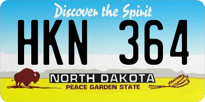 ND license plate HKN364