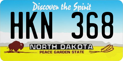 ND license plate HKN368