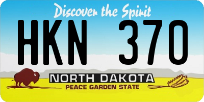 ND license plate HKN370
