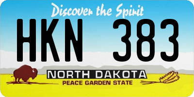 ND license plate HKN383