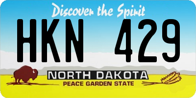 ND license plate HKN429
