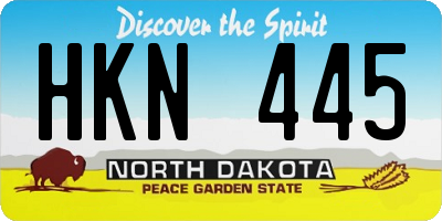 ND license plate HKN445