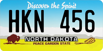ND license plate HKN456