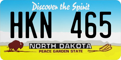 ND license plate HKN465