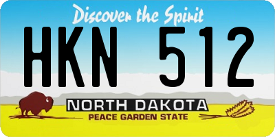 ND license plate HKN512