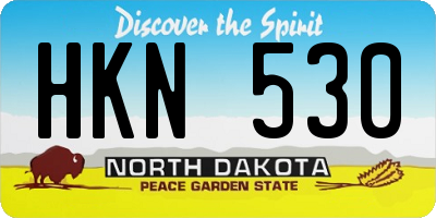 ND license plate HKN530