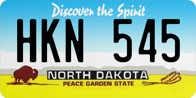 ND license plate HKN545