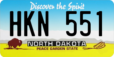 ND license plate HKN551