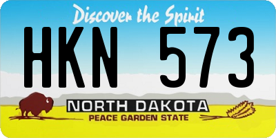 ND license plate HKN573
