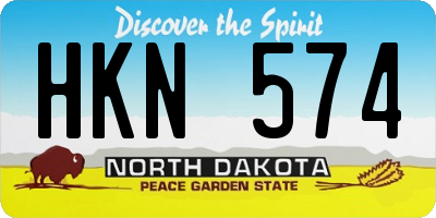 ND license plate HKN574