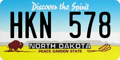 ND license plate HKN578