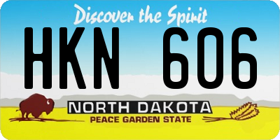 ND license plate HKN606