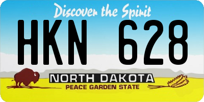 ND license plate HKN628