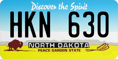 ND license plate HKN630