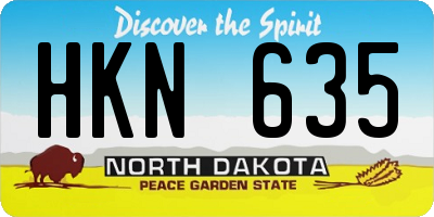 ND license plate HKN635