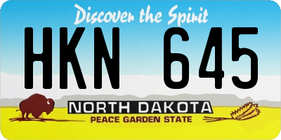 ND license plate HKN645