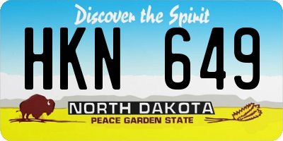 ND license plate HKN649