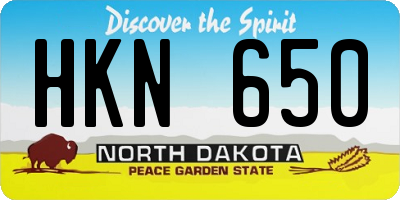 ND license plate HKN650