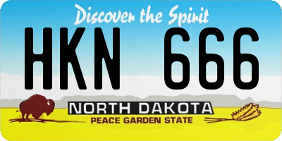 ND license plate HKN666