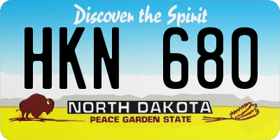 ND license plate HKN680