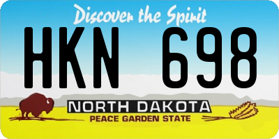 ND license plate HKN698
