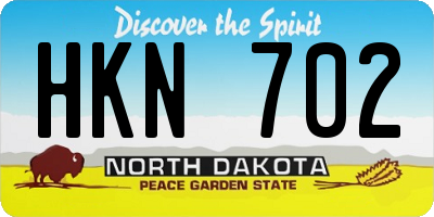 ND license plate HKN702