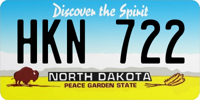 ND license plate HKN722