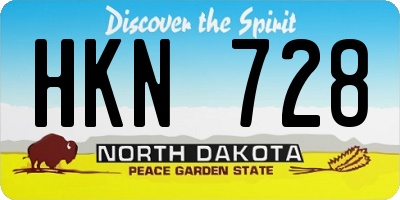 ND license plate HKN728