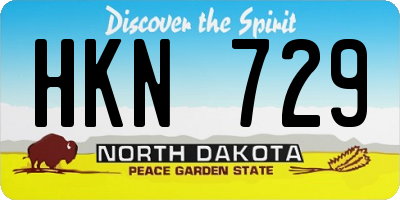 ND license plate HKN729