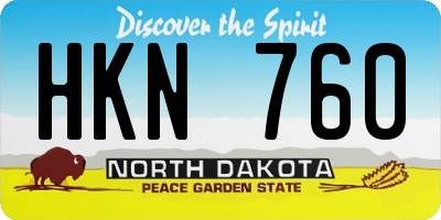 ND license plate HKN760