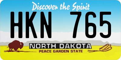 ND license plate HKN765