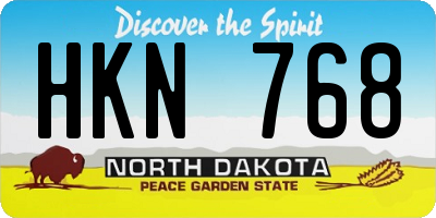 ND license plate HKN768