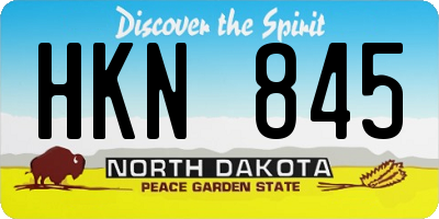 ND license plate HKN845