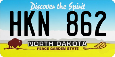 ND license plate HKN862